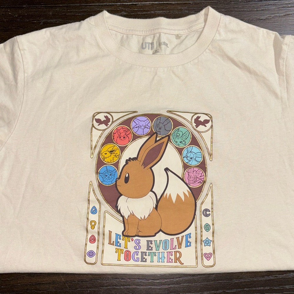 Let’s evolve together Pokémon Uniqlo t-shirt